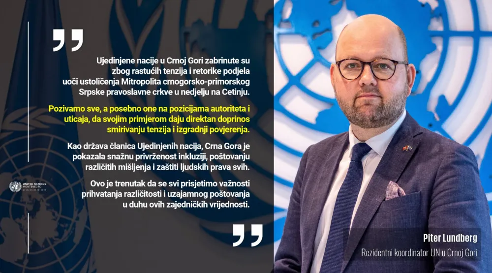 Уjедињене нациjе забринуте због ситуациjе у Црноj Гори, позиваjу на смиривање тензиjа