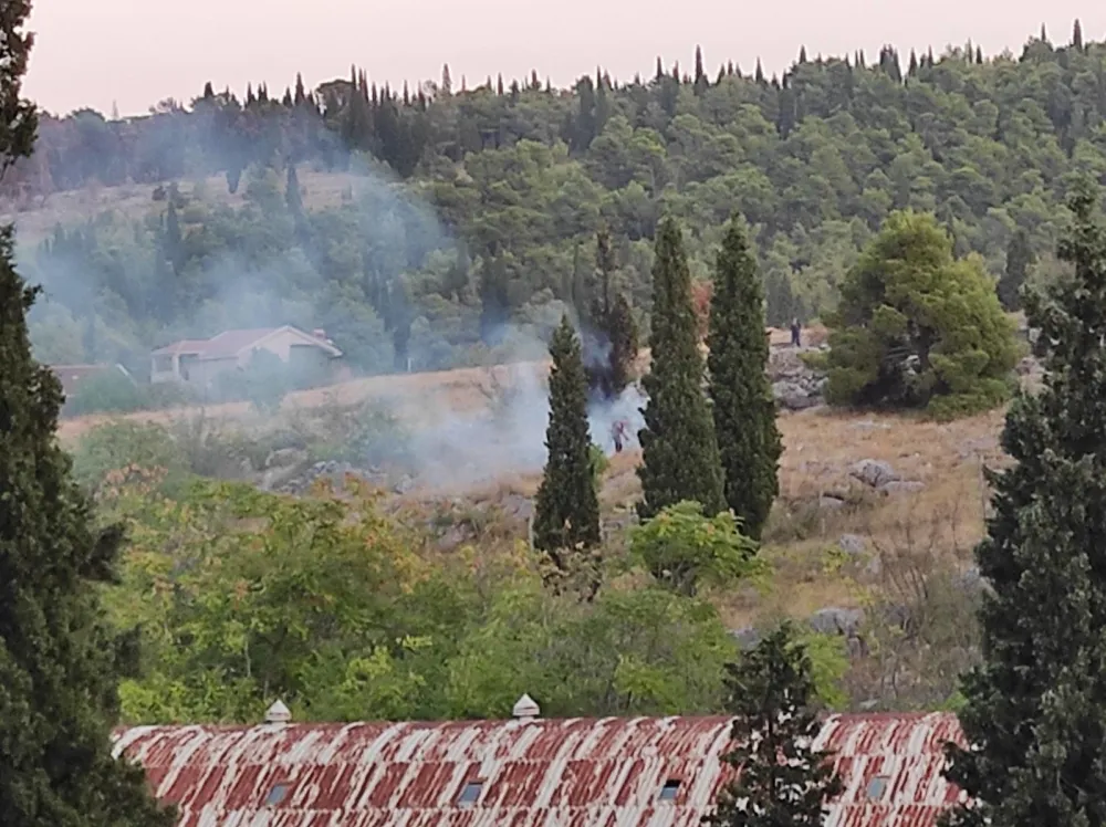 (ВИДЕО) Брзом реакцијом ватрогасци спријечили ширење пожара на брду Горица