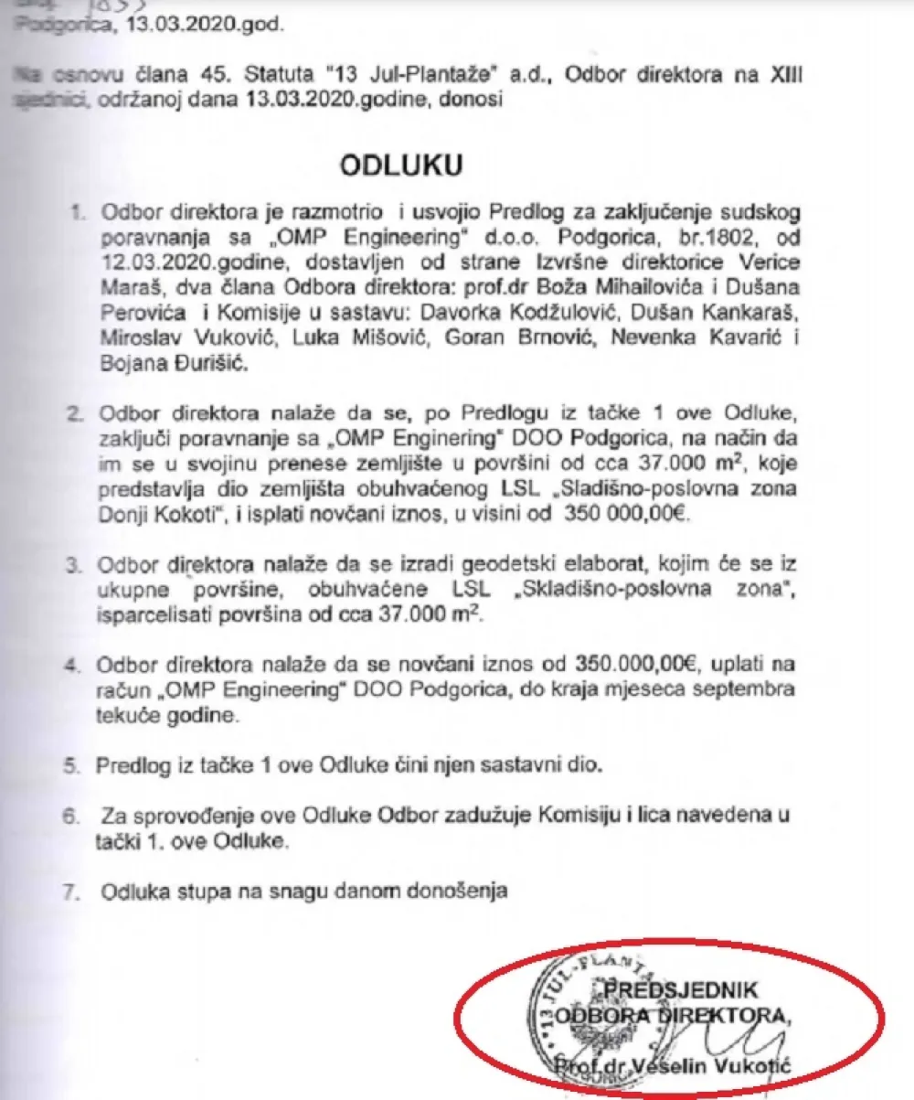 Директори вриједност имовине "Плантажа" потцијенили за 430.000 еура