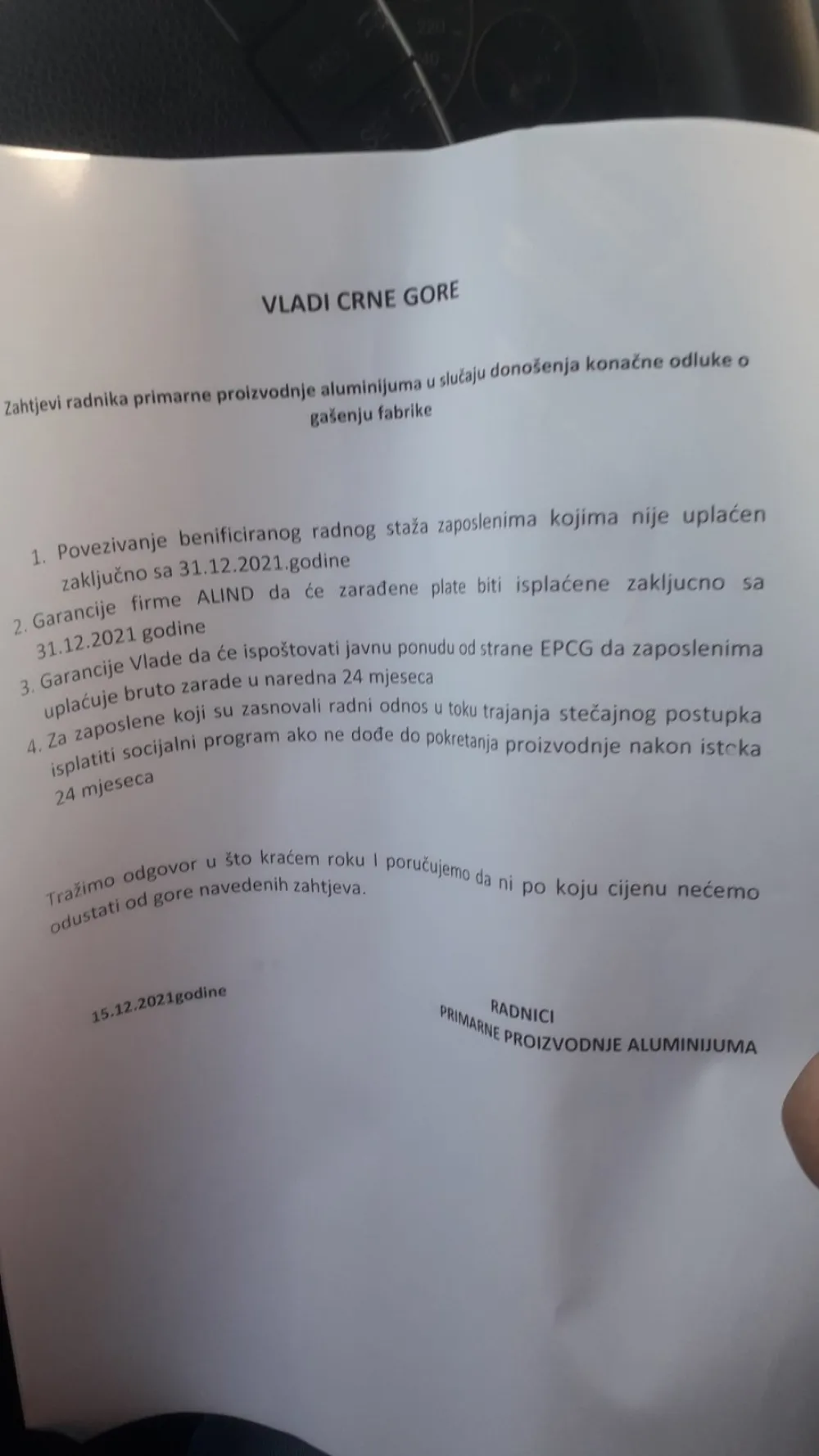Унипром послао захтјев ЕПЦГ за смањење напона струје, почиње гашење КАП-а