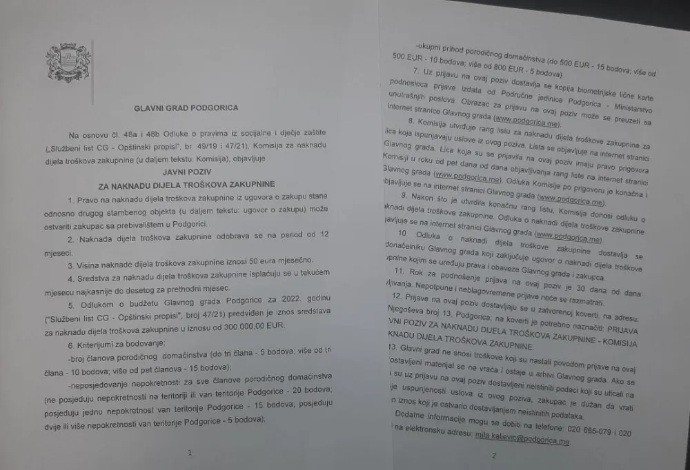 Како до субвенције за закупнину стана: Бодују се чланови и приходи домаћинства