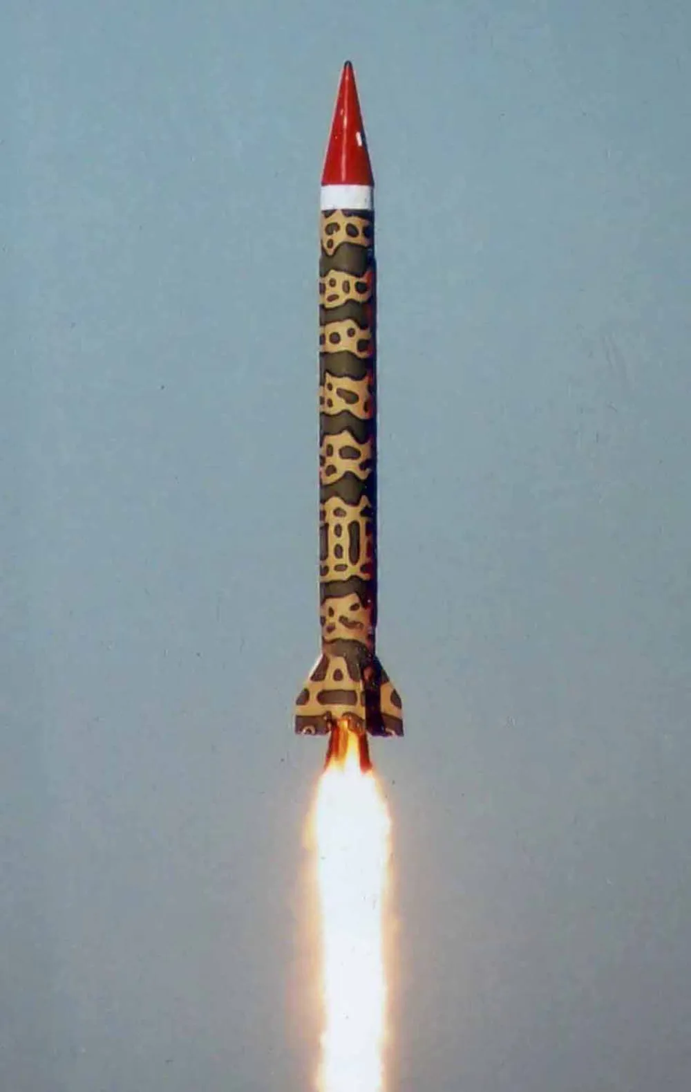 Pakistan's medium-range nuclear-capable missile Ghauri V is test-fired on Saturday, May 29, 2004 at an undisclosed location in Pakistan, in this picture released by the Defense Ministry. (AP Photo/Pakistan Defense Ministry, HO)