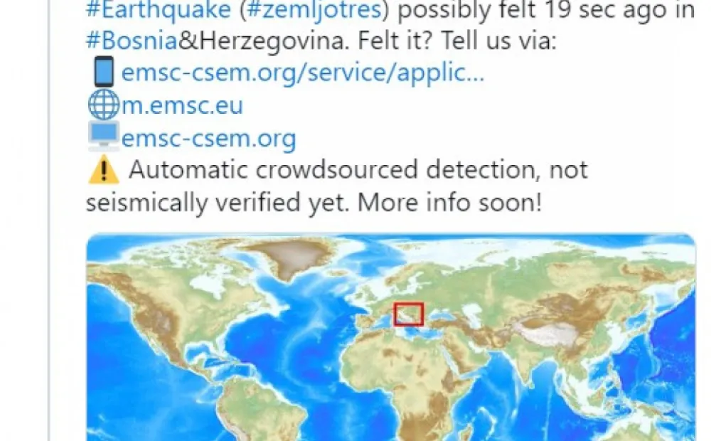 земљотрес БиХ