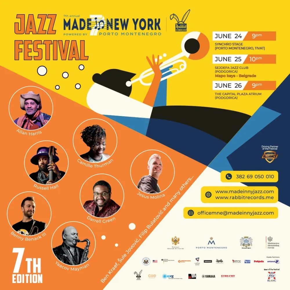 Плакат за 7. издање "Made in New York Jazz Festival Montenegro 2022"