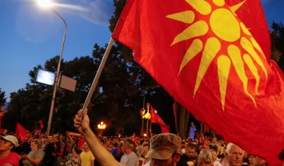 Protest u Skoplju zbog Makronovog plana