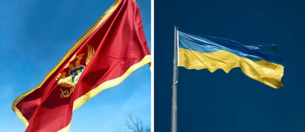 Црногорска и украјинска застава