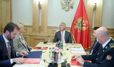 Milo Đukanović, Danijela Đurović, Dritan Abazović, Ra&scaron;ko Konjević i Zoran Lazarević