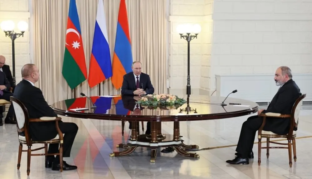 Vladimir Putin sa&nbsp;Nikolom Pa&scaron;injanom i&nbsp;Ilhamom Aliјevim