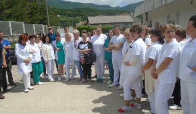 Protest radnika u bolnici Meljine