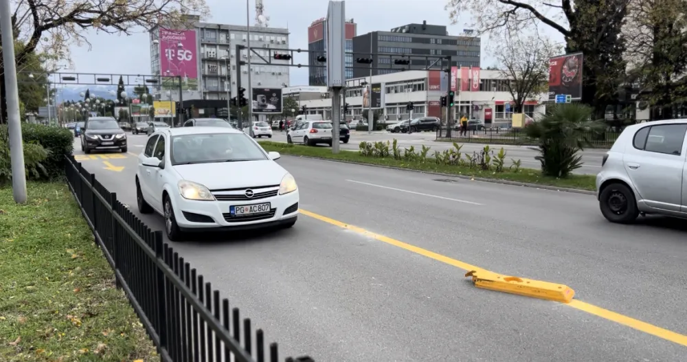 (VIDEO) Žuta traka na bulevaru Svetog Petra Cetinjskog potreba ili moda