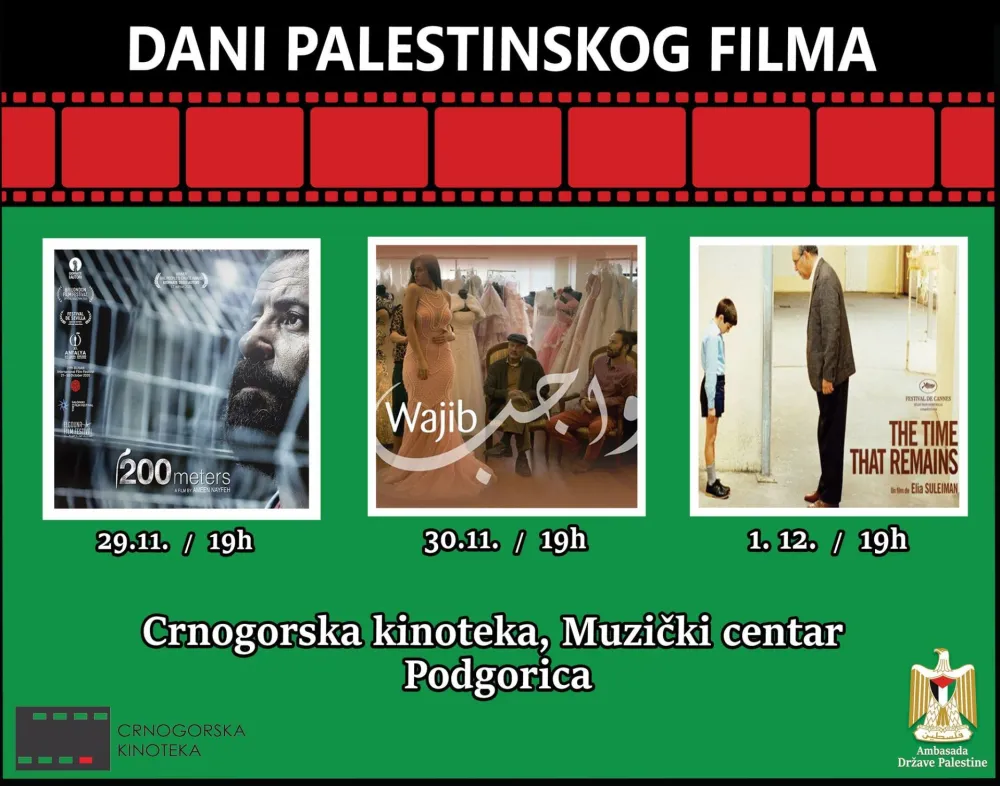 &bdquo;Dani palestinskog filma&rdquo; u Crnogorskoj kinoteci