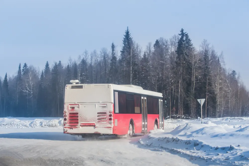 Autobus u snijegu<br>Ilustracija