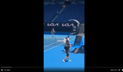 Novak na treningu