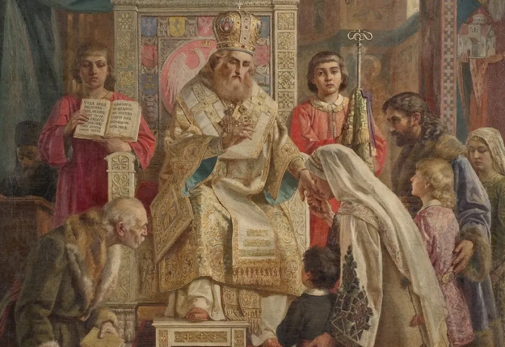 Uro&scaron; Predić "Sveti Sava blagosilja Srpčad"