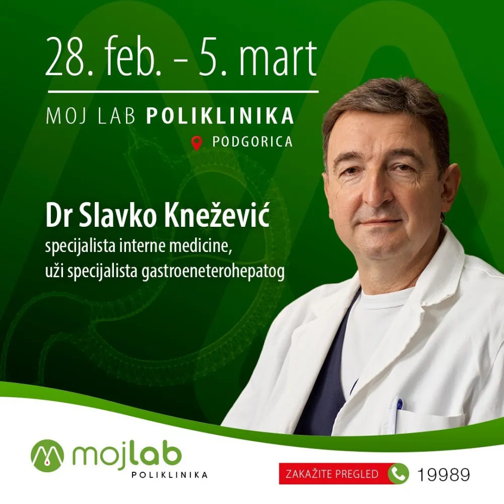 Dr Slavko Knežević specijalista Interne medicine, uži specijalista gastroenterologije i hepatologije 