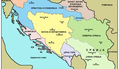 Покрајине Краљевине СХС након утврђивања спољиних граница (ФОТО: ВИКИПЕДИЈА)