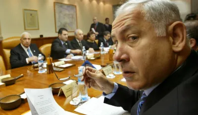 Mesto: Jerusalim<br>Datum: 20.02.2005<br>Dogadjaj: izraelski ministar finansija Benjamin Netanijahu na nedeljnoj sednici kabineta u Jerusalimu<br>Licnosti: Benjamin Netanjahu<br>