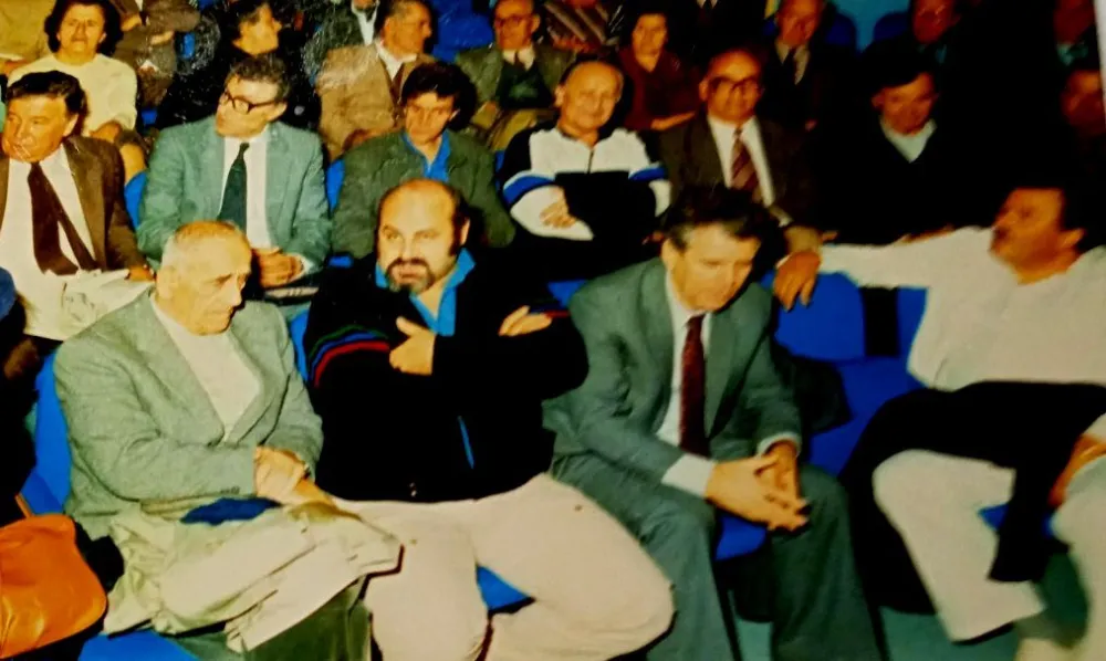 Велики писци увијек су били са великим издавачем.На фотографији у првом реду Михаило Лалић и Јанко Брајковић