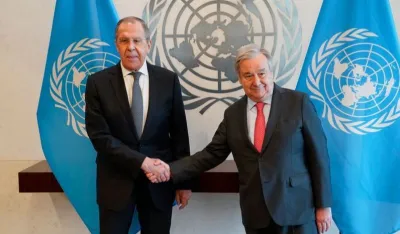 Sergej Lavrov i Antonio Gutere&scaron;. Printscreen<br><br>