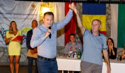 Predsjednici Vujović i Vojinović na pro&scaron;lom festivalu