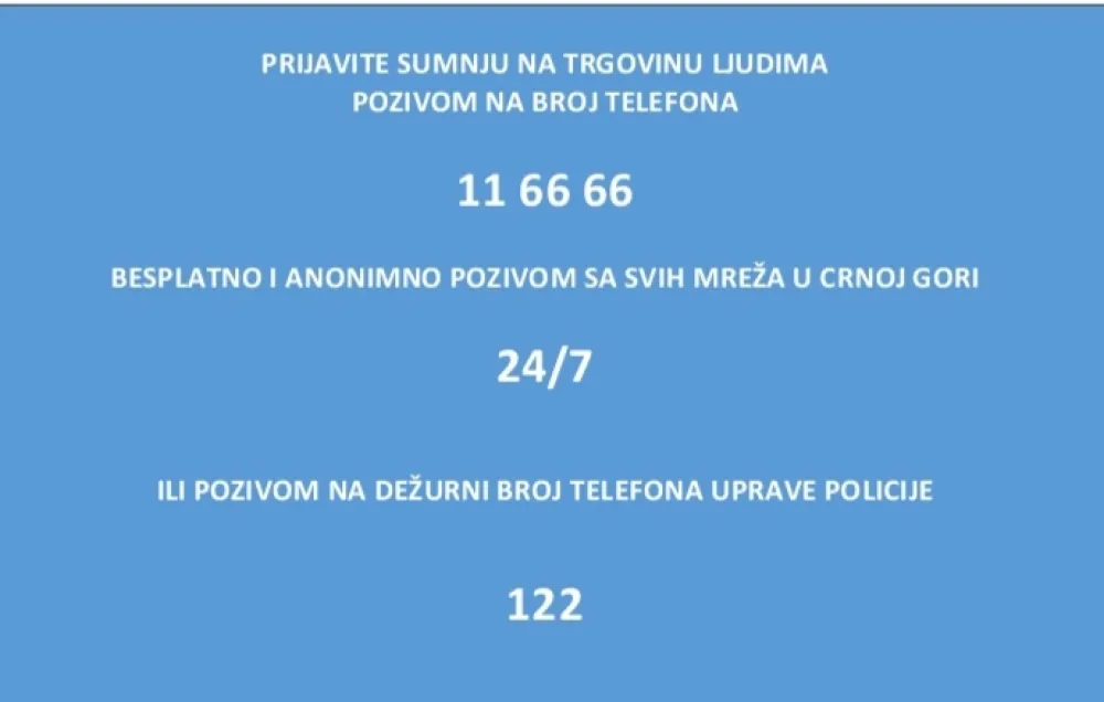 MUP: Tokom godine podne&scaron;eno 14 krivičnih prijava protiv 23 osobe zbog trgovine ljudima