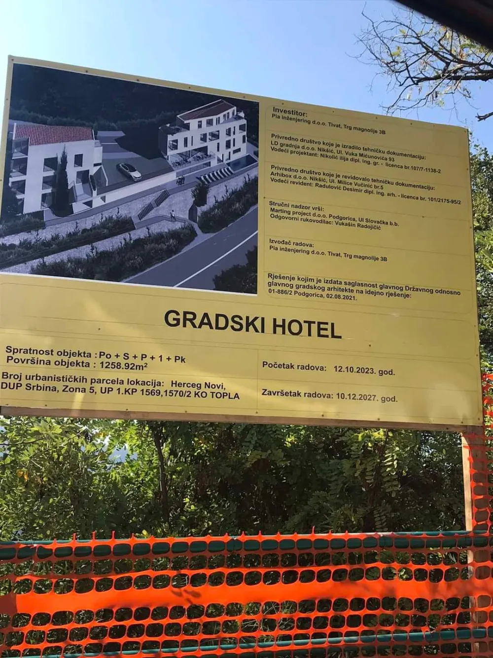 Stanari zgrada u Herceg Novom pokrenuli peticiju: Neće hotel u zelenom pojasu Jadranske magistrale