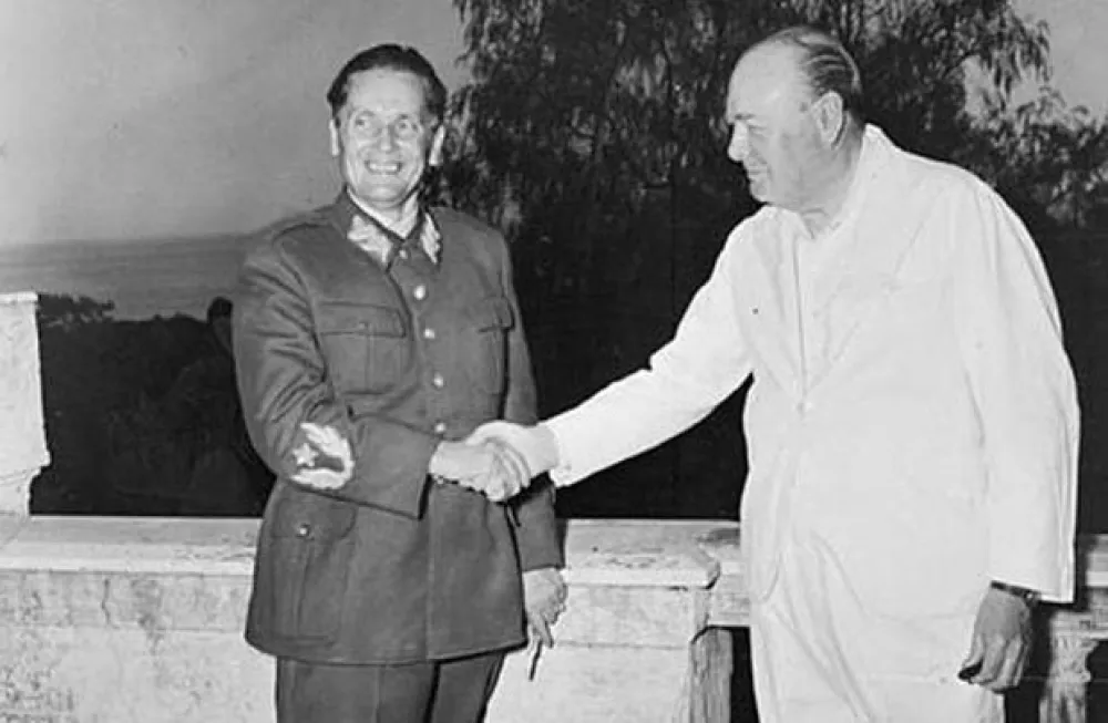 Тито и Черчил, 12. августа 1944. године