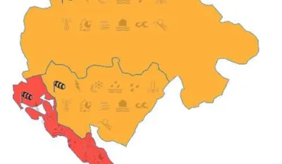 Sjutra olujni vjetar: Na snazi crveni i narandžasti meteoalarm