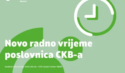 Novo radno vrijeme poslovnice CKB-a