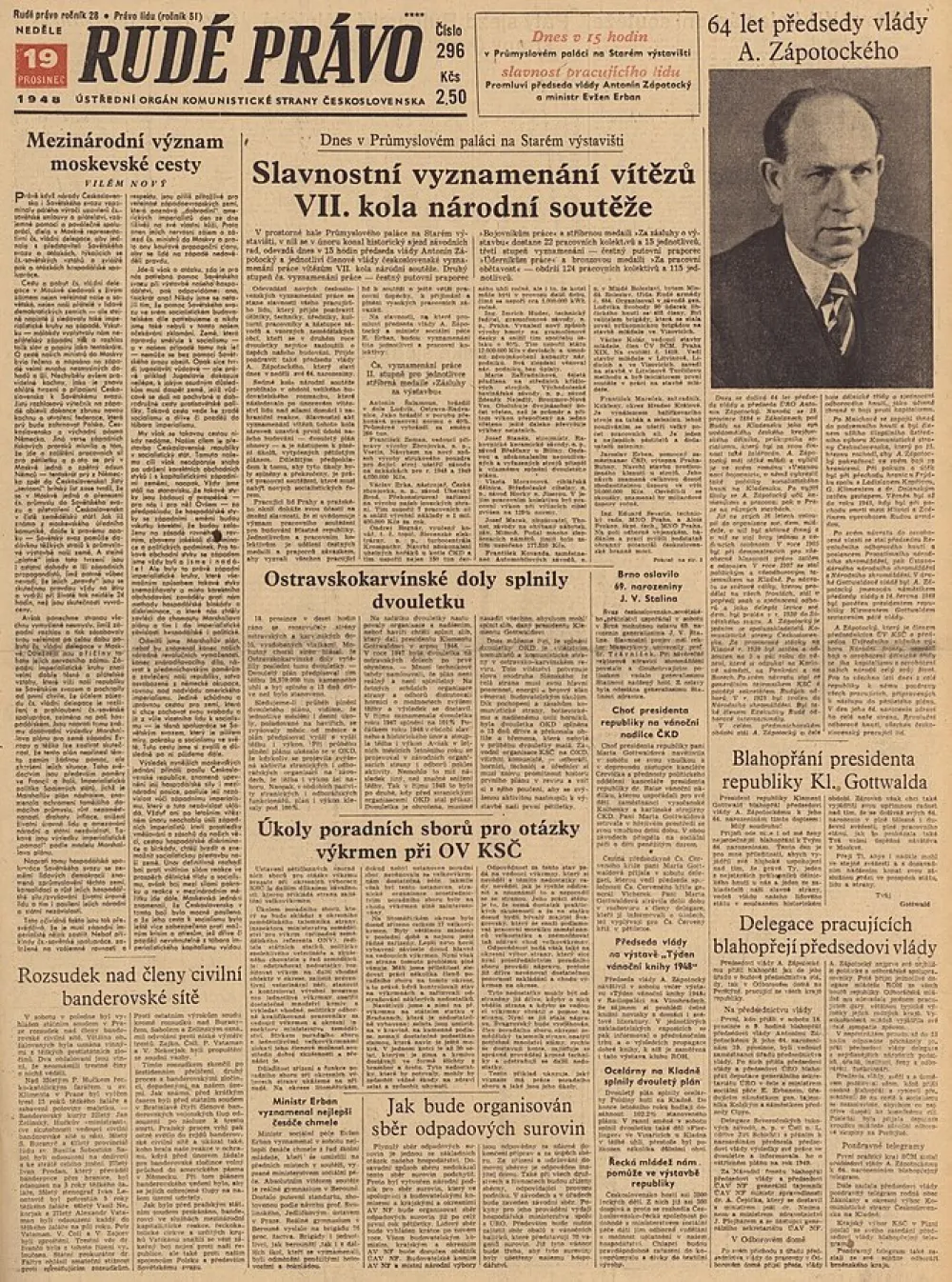 Насловница листа ''Руде право'', 1948. године