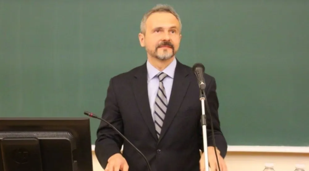Vjačeslav Morozov otvara konferenciju na Univerzitetu u Tartuu, 2017.