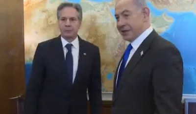 FOTO: Tviter - Prime Minister of Israel<br>Blinken i Netanjahu (skrin&scaron;ot)<br>