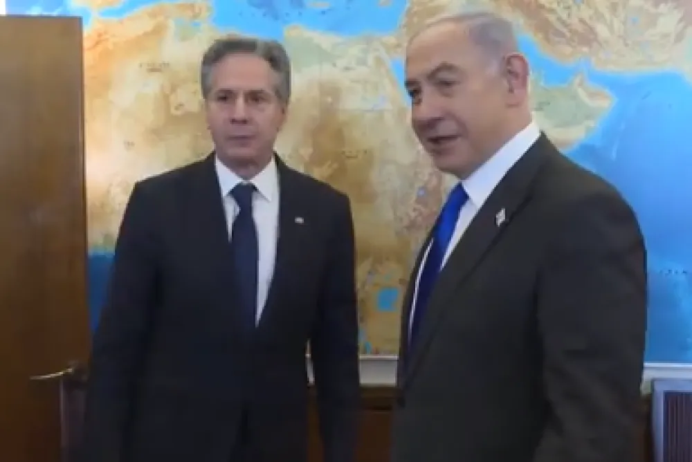 FOTO: Tviter - Prime Minister of Israel<br>Blinken i Netanjahu (skrin&scaron;ot)<br>
