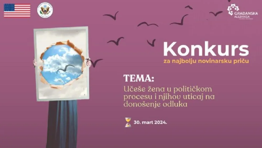 Građanska alijansa raspisala konkurs za najbolju novinarsku priču na temu uče&scaron;ća žena u politici