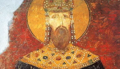 Фреска краља Милутина из Богородице Љевишке 