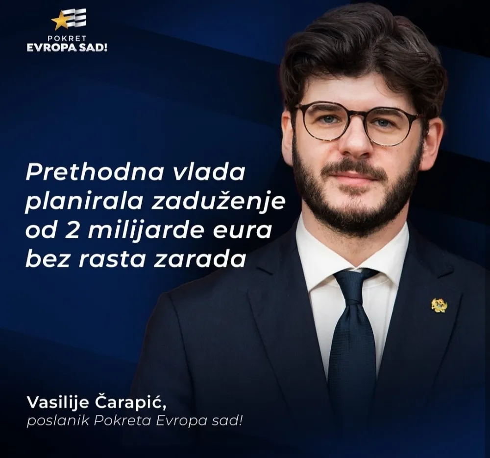 Čarapić: Prethodna Vlada planirala zaduženje od dva miliona eura bez rasta zarada