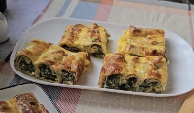 Palačinke sa sirom i spanaćem zapečene u rerni