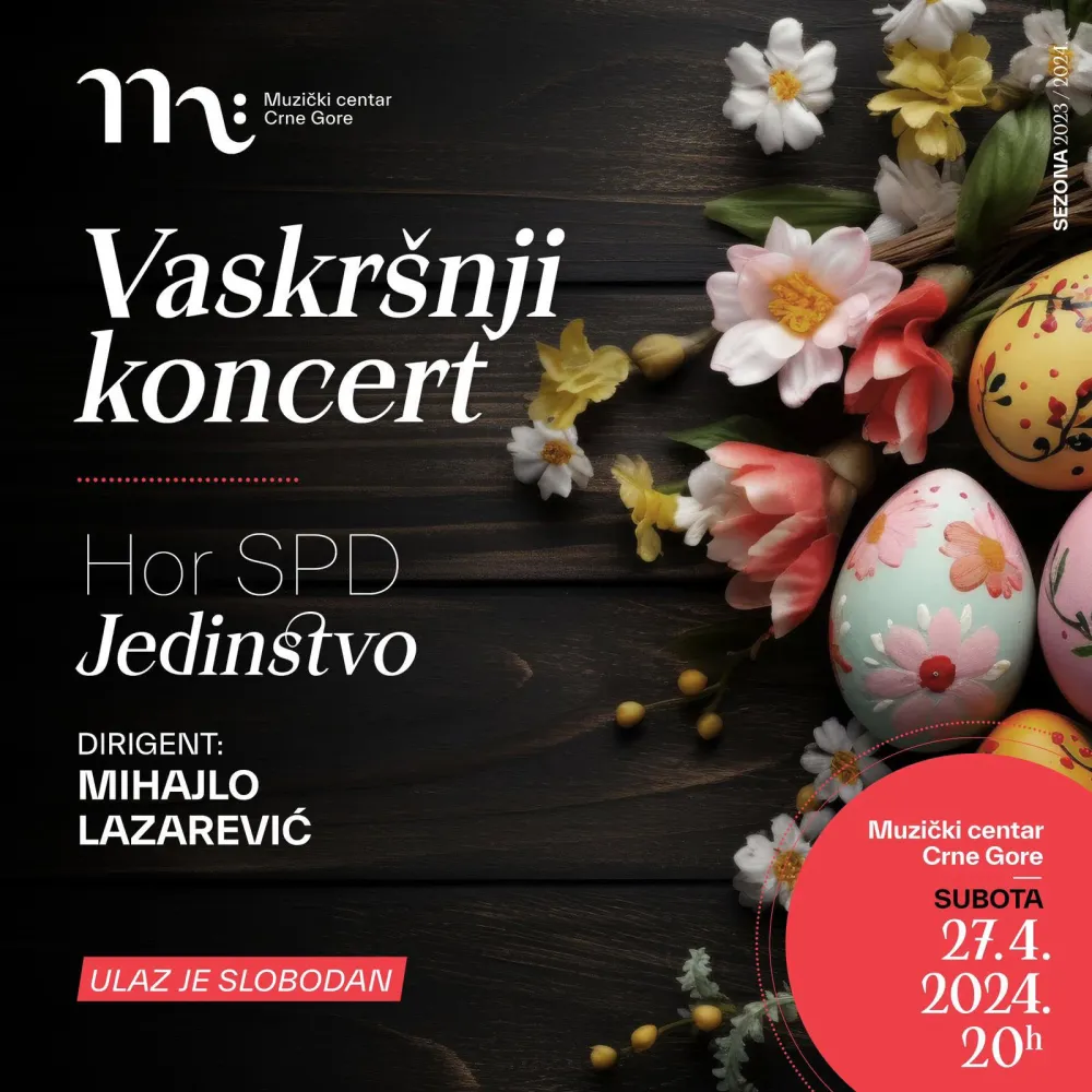 Vaskr&scaron;nji koncert SPD "Јedinstvo" u Podgorici