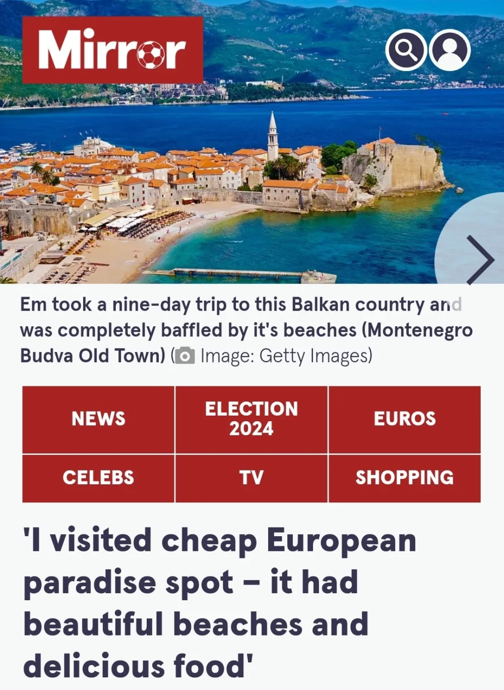Britanski Mirror: Crna Gora &ndash; pristupačan evropski raj