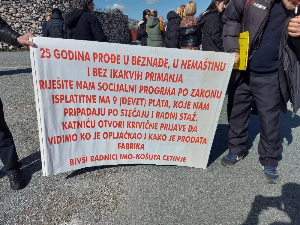I danas, od 12 do 13 časova, blokada puta Cetinje - Podgorica
