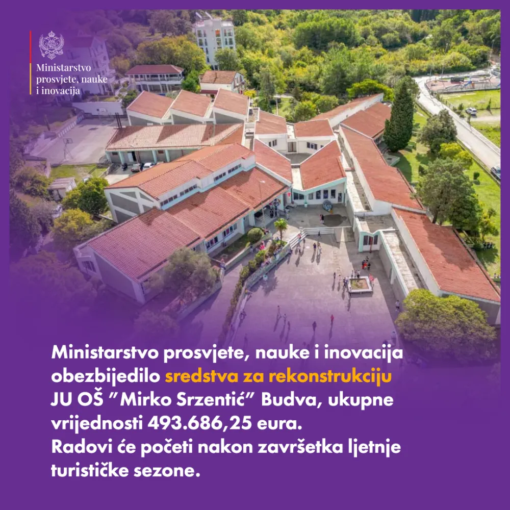 Za rekonstrukciju O&Scaron; "Mirko Srzentić" 493.686 eura