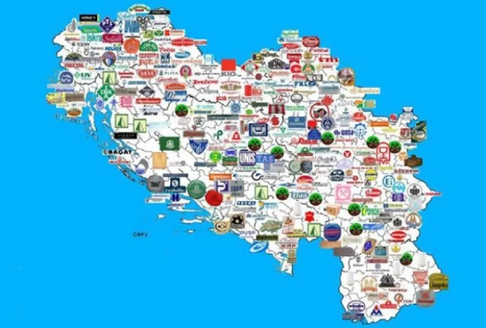Mapa proizvodnje u SFRJ