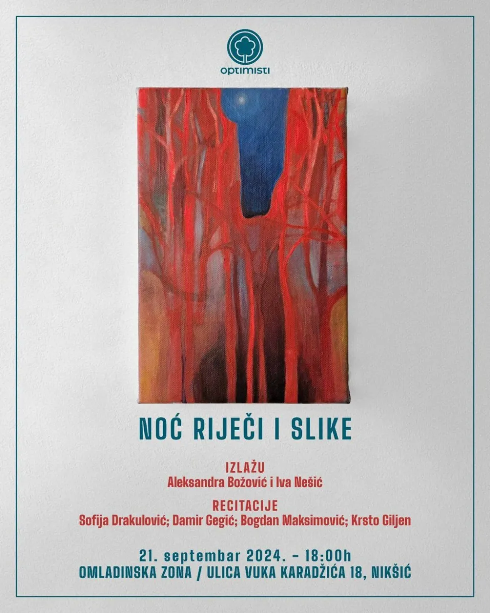 Noć riječi i slike večeras u Nik&scaron;iću