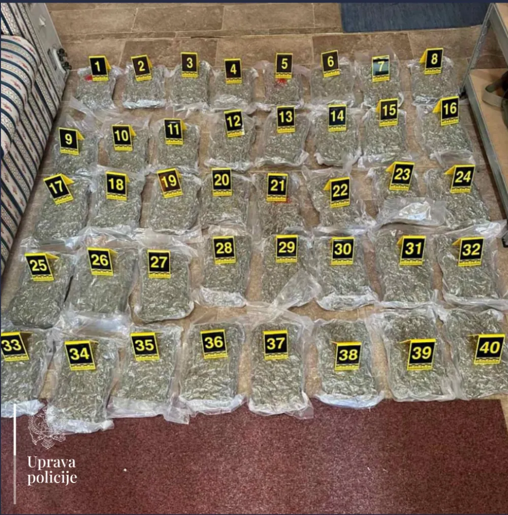 Ulcinj: Granična policija prona&scaron;la 66 kilograma skanka, dvije osobe pobjegle ka Albaniji
