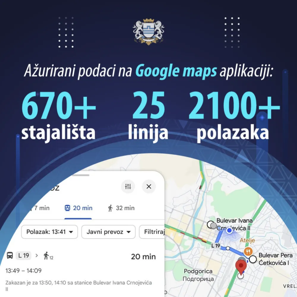   Ažurirani podaci javnog gradskog prevoza na Google Maps