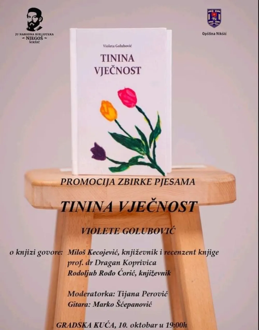 Sjutra promocija zbirke pjesama &ldquo;Tinina vječnost&rdquo; Violete Golubović