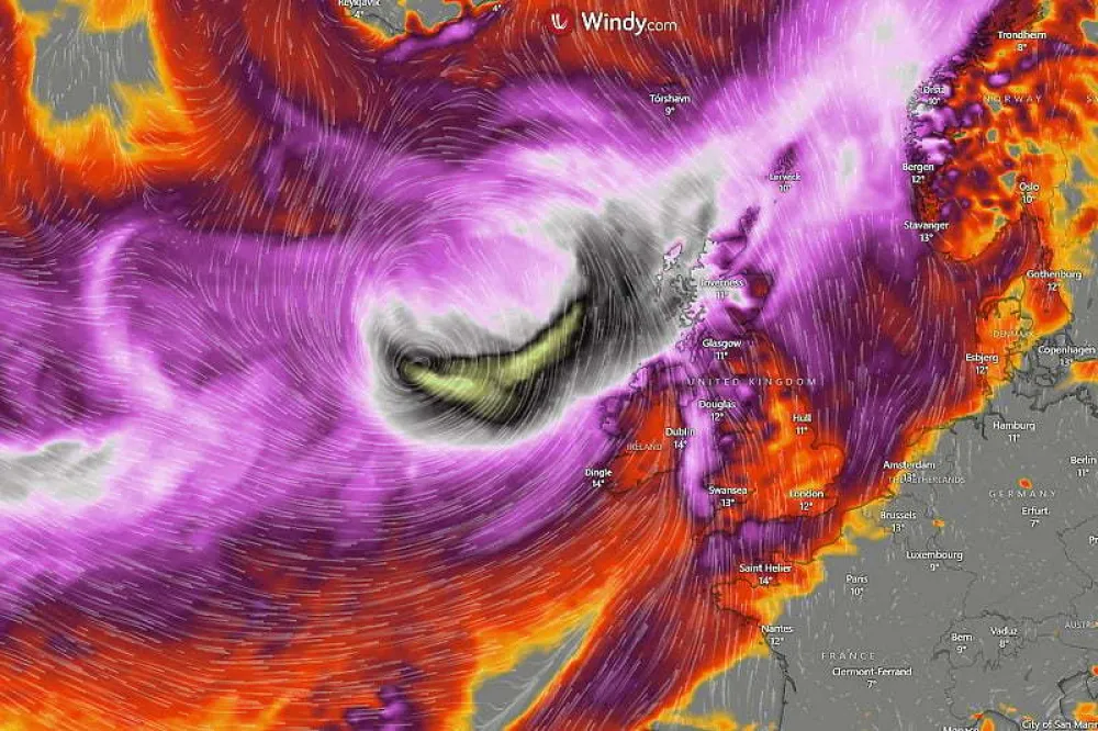 Dio Evrope na udaru oluje&nbsp; Ashley: Izdato upozorenje za "vremensku bombu" i vjetrove do 129 km/h