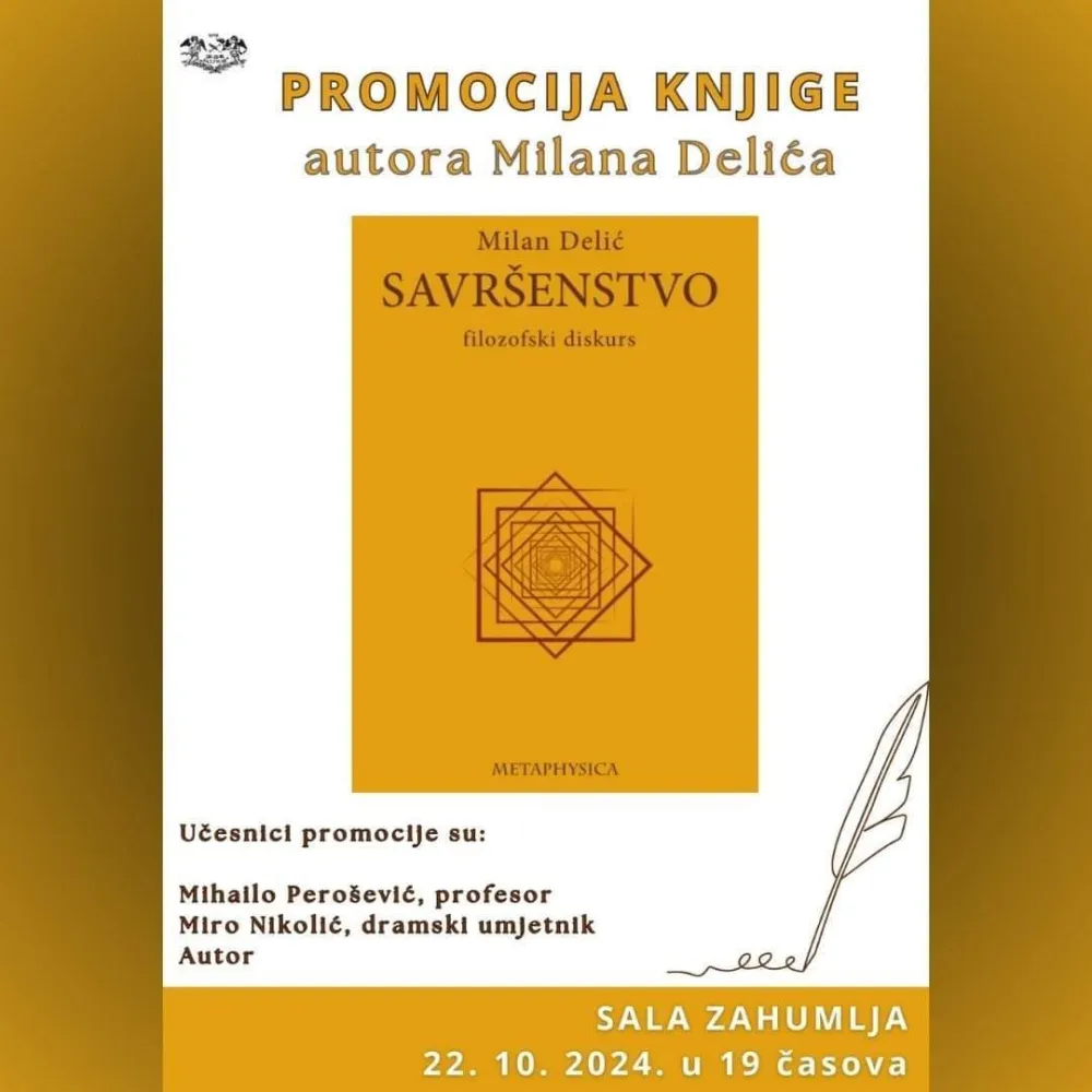 Promocija knjige Milana Delića u Nik&scaron;iću