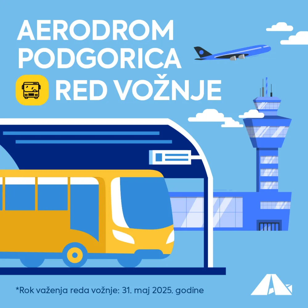 (FOTO) Počeo autobuski prevoz od i ka Aerodromu Podgorica