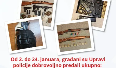 Akcija,,Po&scaron;tuj život, vrati oružje&ldquo;: Građani predali 44.977 komada municije i 1410 komada vatrenog oružja